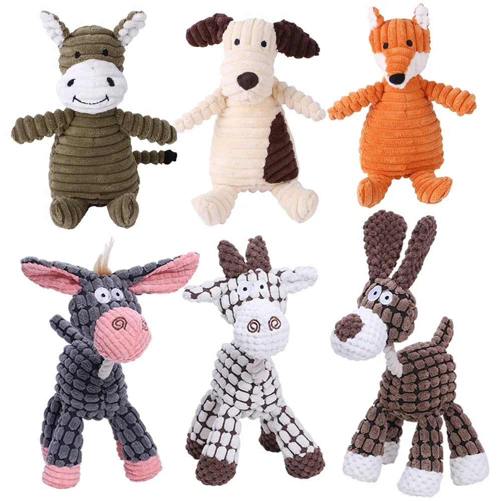 Plush Dog Toy Animals With Squeaker